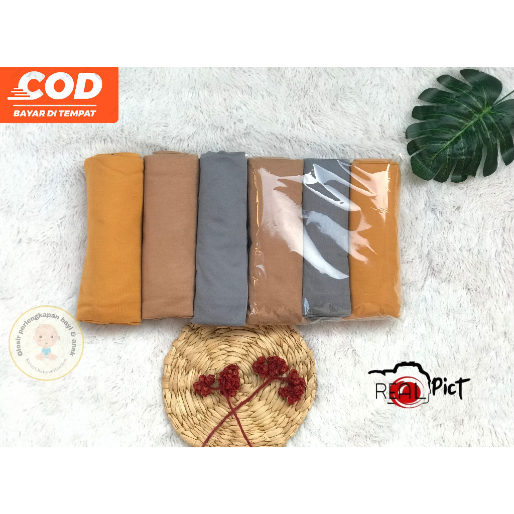 3 Pcs Bedong Bayi Polos Slimut Bayi Ukuran 90 x 110 cm