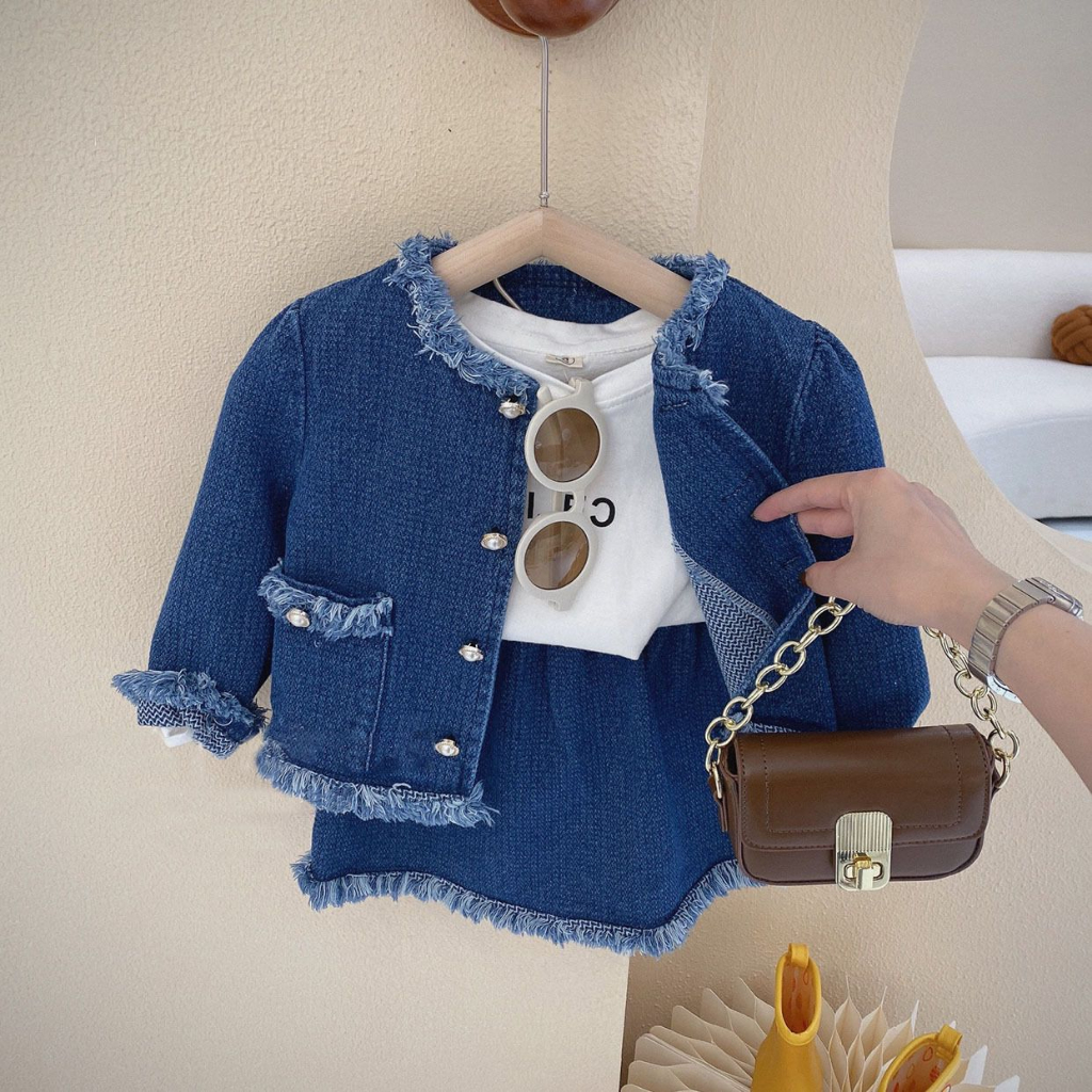(LOLI-JKT) BS- 459 SETELAN ANAK IMPORT FULL F1BER JEANS SIZE 100-140
