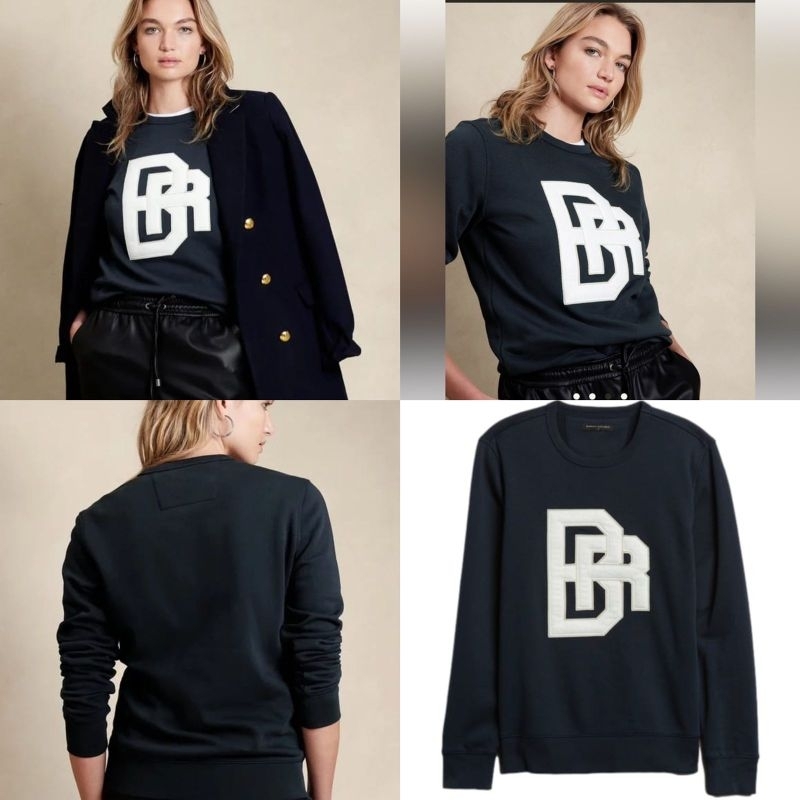 BR big logo sweatshirt navy &amp;Cream