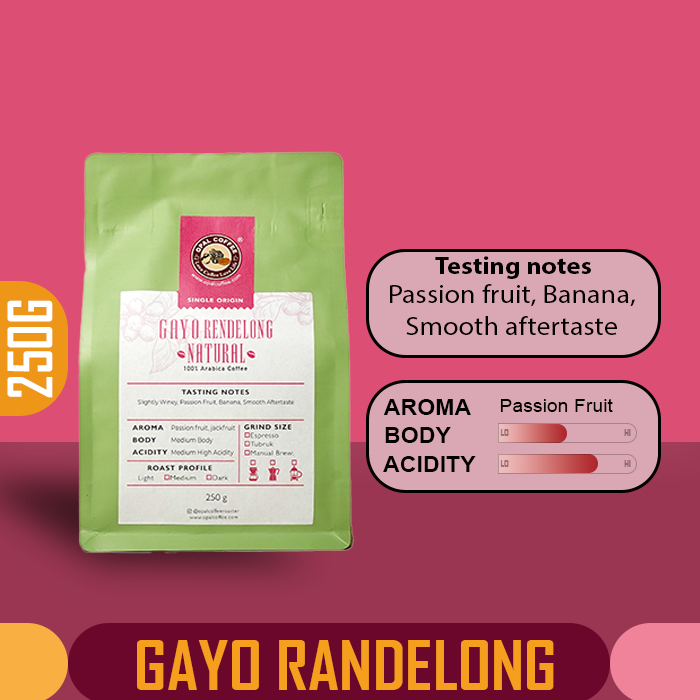 

Opal Coffee - Gayo Rendhelong Natural Arabica Roasted Beans 250g