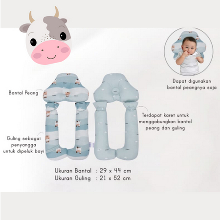 OMILAND BABY HUG PILLOW SET COW &amp; FRIENDS OB100412