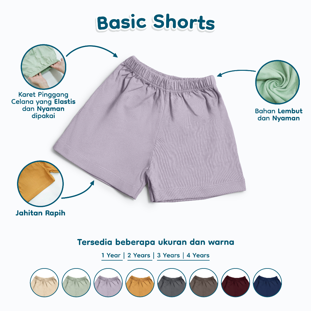 Nice Kids - Basic Short (Celana Anak 1-4 Tahun)