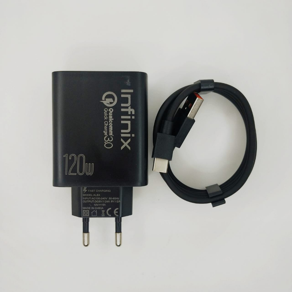 Charger Ori 100% Infinix Note 12i , 120W , Full Black* Support FastCharging bisa cas semua hp smartphone BY SMOLL