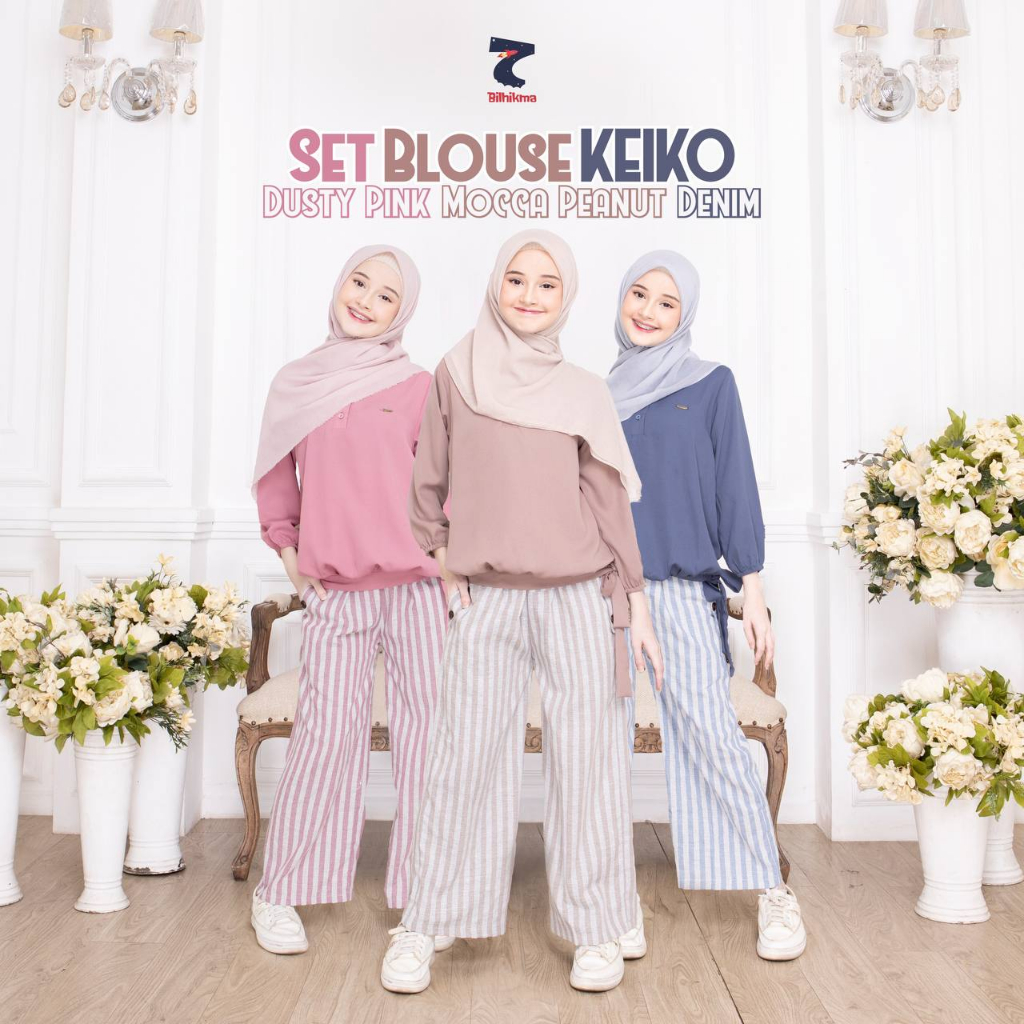 Nauree - Baju Setelan Blouse Anak Tanggung Perempuan Keiko Usia 6 sampai 16 Tahun) Bisa COD