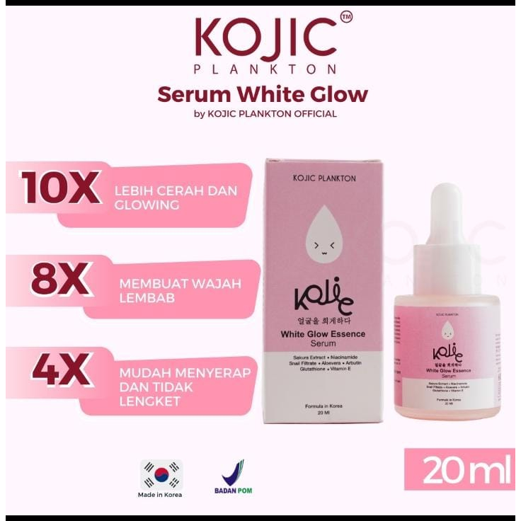 KOJIC PLANKTON WHITE ,PEELING and ACNE Glow Essence dan FACE Serum