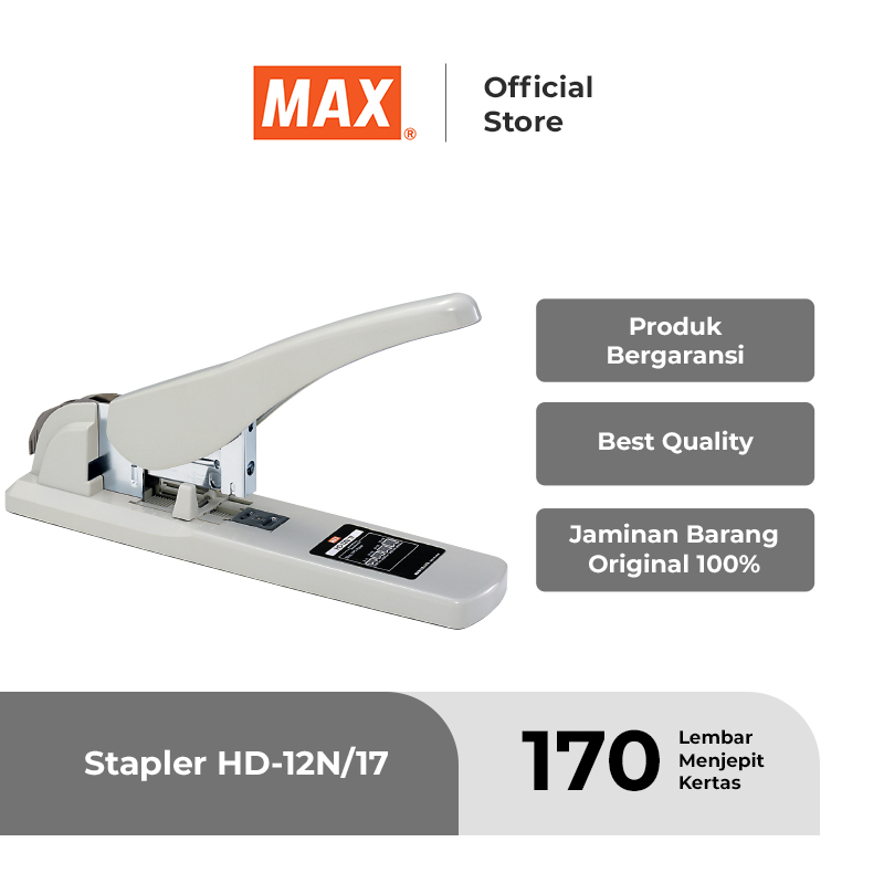 

MAX STAPLER MEJA / STAPLER BISNIS / HEAVY DUTY STAPLER HD-12N/17