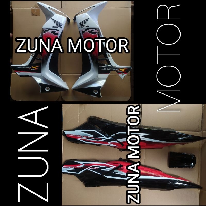 Cover Bodi dan sayap supra x 125 R new betmen 2008 2009 Hitam putih
