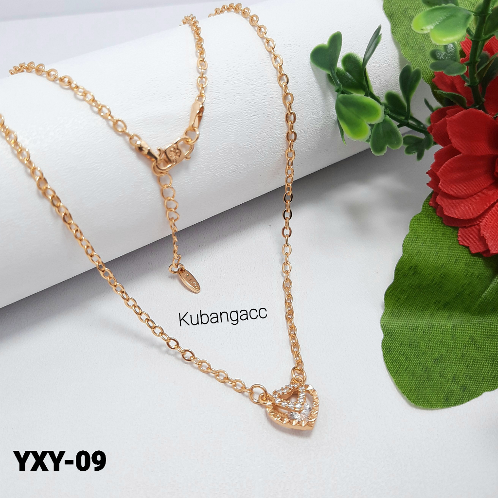 YXY-09 Kalung Koye Rantai Nuri Liontin Love Kecil Kalung Fashion Wanita Lapis Emas Kalung Cantik