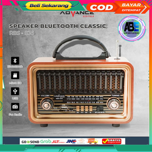 Advance RBS-836 Speaker Radio Bluetooth Clasic PROMO MURAH