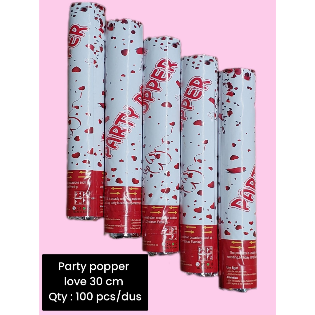 

Confetti / Party Popper Love Merah Panjang ukuran 30 cm