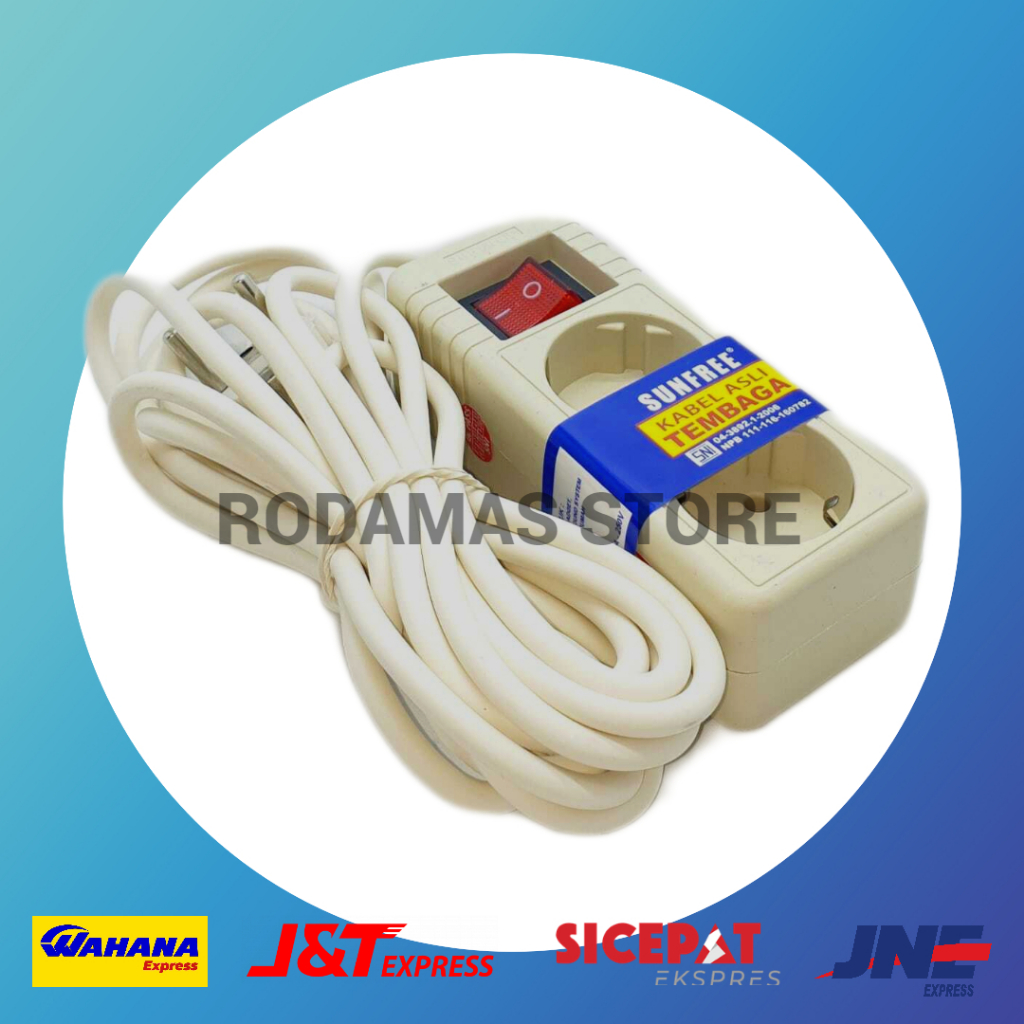 Stop kontak kabel 2 lubang 5 meter