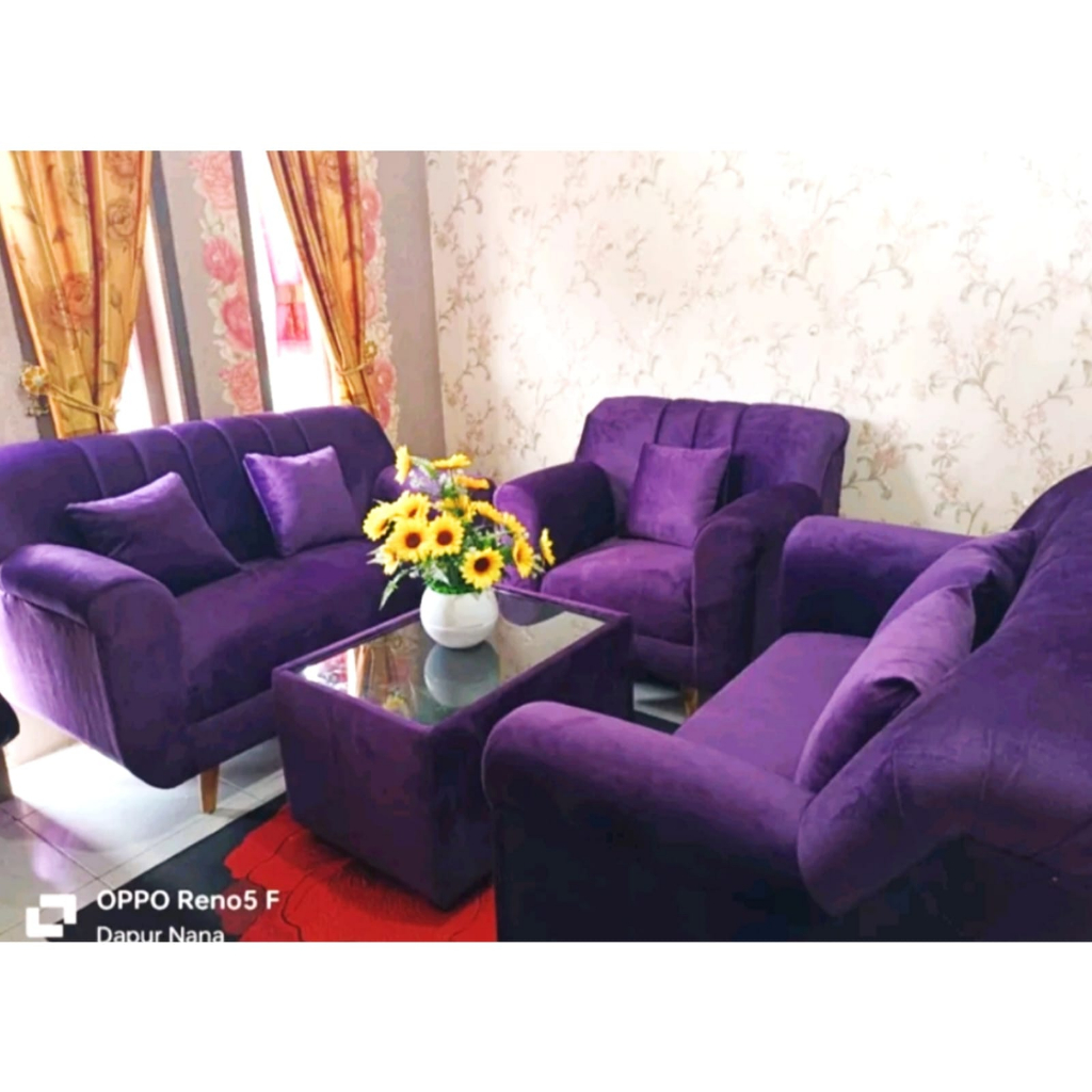Sofa Minimalis 221 Retro / Bludru Yakoho Juan