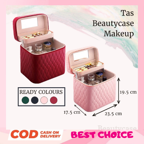 LFS-B2252 Kotak kosmetik / Tempat Make Up / Beauty Case/1 Tingkat Classy 23.5x17.5x23.5cm