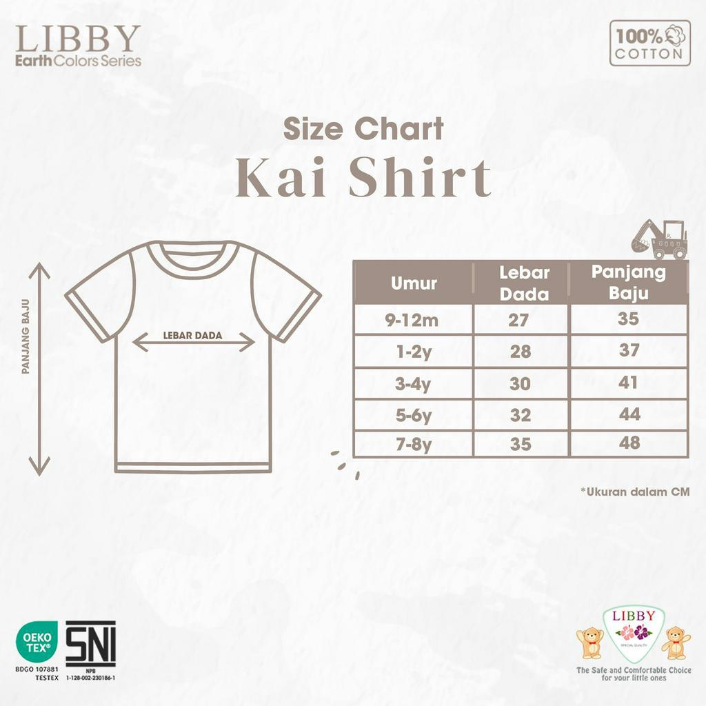 LIBBY Earth Colour Kai Shirt 1PCS /Pack (Tersedia varian warna dan ukuran)