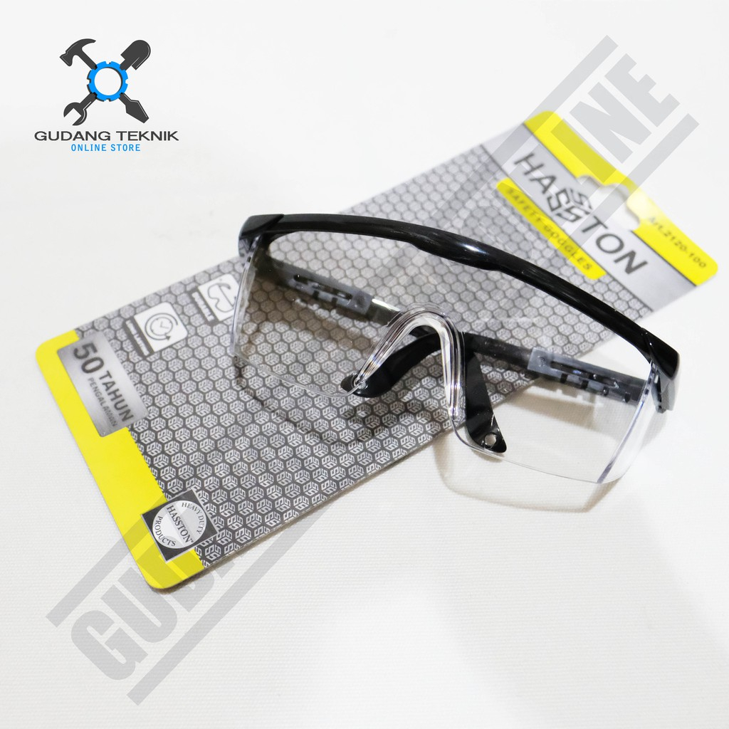 Kaca Mata Safety HASSTON PROHEX / Safety Googles Kacamata Kombinasi Bening HItam Kacamata Las HASSTON PROHEX