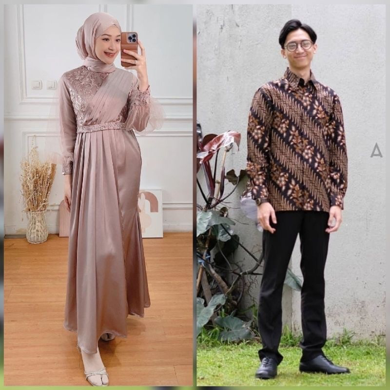 TERMURAH!!! Couple ADEVA DRESS BROKAT KOMBINASI / FASHION MUSLIM WANITA / GAMIS ADEEVA / BISA COD / ADA JUMBO / GAMIS KONDANGAN KEBAYA MODERN TERBARU