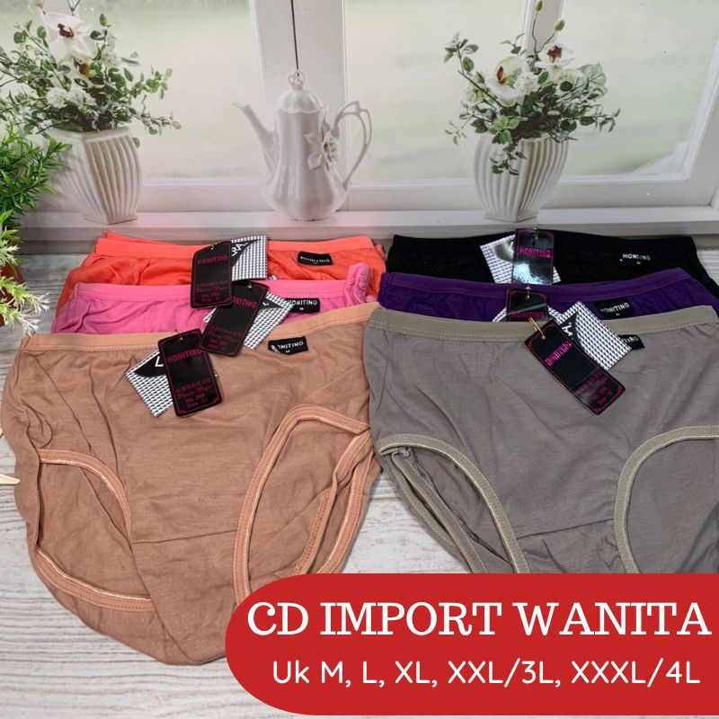 RC CD Celana Dalam Wanita Perempuan Dewasa Polos/Undies Cewek Ukuran Jumbo M L XL XXL XXXL