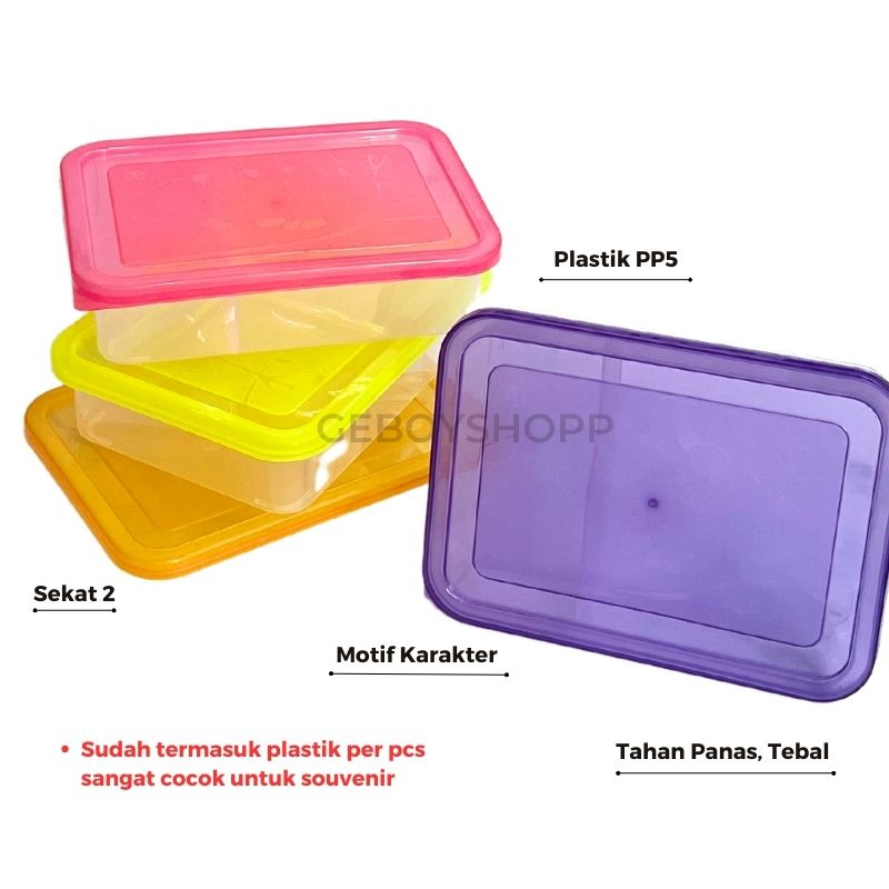 Lunchbox / Kotak Makan / Kotak Bekal Plastik Sekat 2 Miko