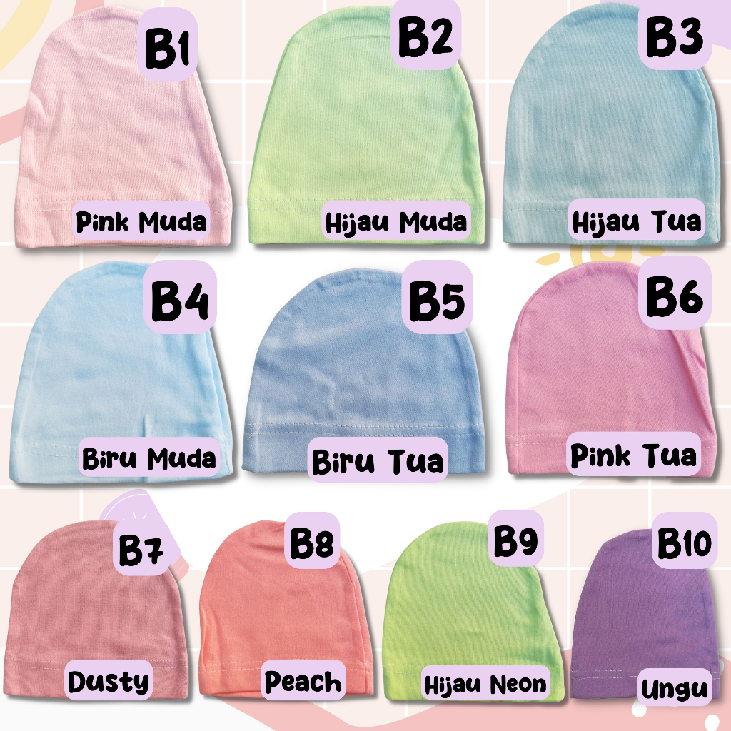 Topi Bayi Laki laki 0-6 Bulan  Newborn Baby Hat Topi Bayi  Cowo Laki carte new born kupluk motif mix