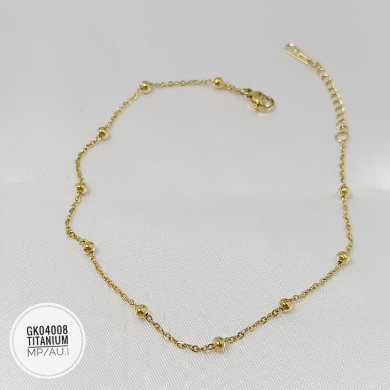 Gelang kaki titanium rantai biji lada GK04008