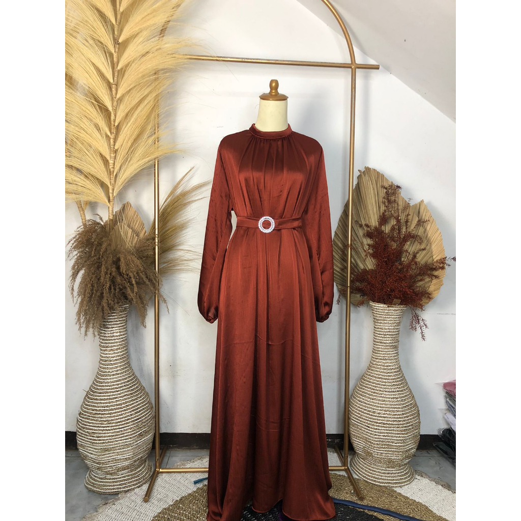 ALIQA DRES BAHAN CREDENZA SILK PREMIUM SIMMERY DRES KEKINIAN DRES WANITA KONDANGAN TERBARU TERMURAH BYbilacollection