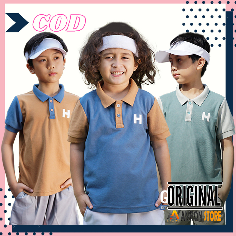 Baju Kaos Polo Shirt Anak Laki Laki Umur 4 5 6 7 8 9 10 11 12 Tahun Model Terbaru Kualitas Terbaik