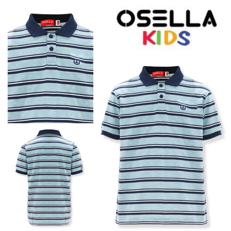 Osella Baju Anak Laki Laki Polo Shirt Stripe Blue