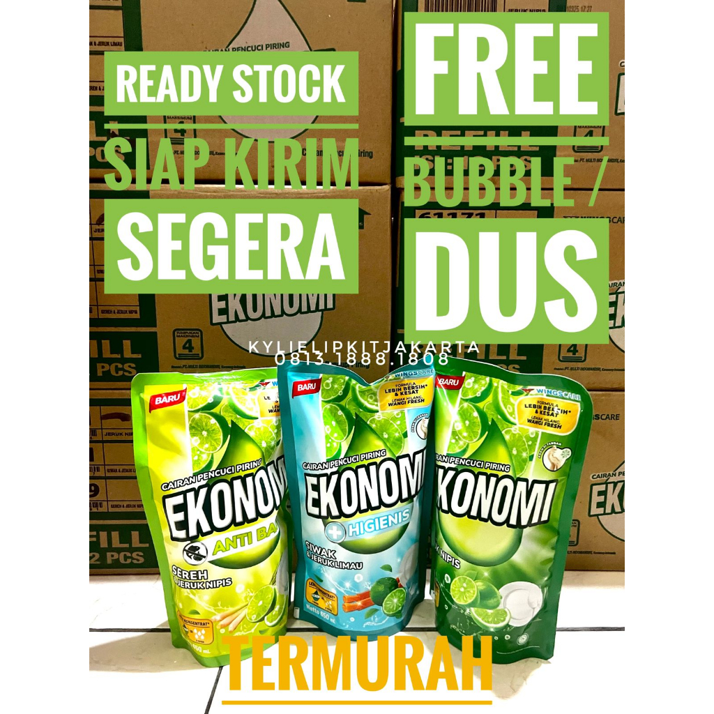 SABUN CUCI PIRING Ekonomi Liquid Pouch Refill 650 ml Isi Ulang 780ml Cairan Pencuci 650ml 780 ml WINGS Cair Dish Wash