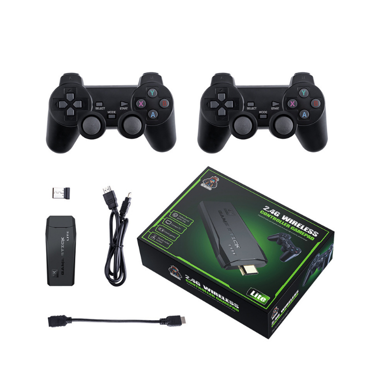 Game Stick 4K Mini Console Retro Wireless Controller 2.4G 64GB - M8 - Black