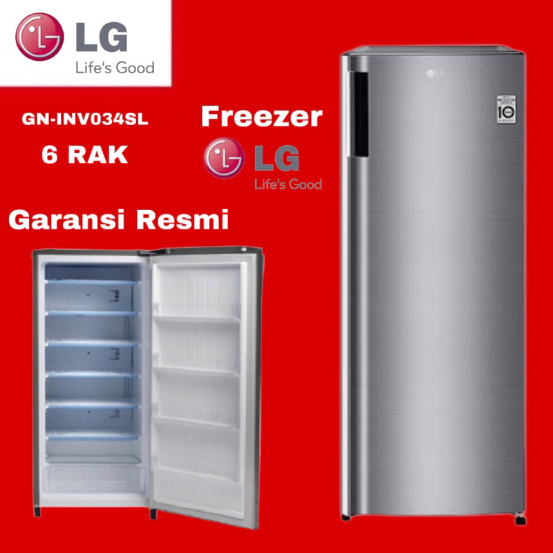 Kulkas Freezer LG 171 Liter GN-INV304SL / Freezer Es Batu LG 6 Rak(Free Ongkir Serang Banten)