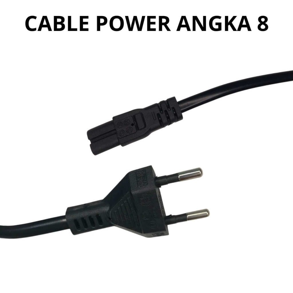 Kabel Power kabel angka 8 kabel printer HP Epson / Kabel Angka 8 bagus