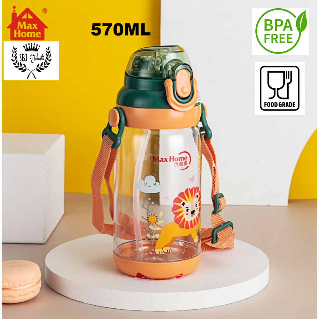 BOTOL MINUM ANAK 570 ml - 550 ml BPA FREE Anti Bocor Diller Maxhome Original Wild Life