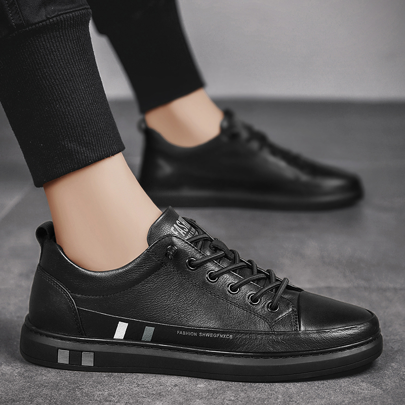 Highland Sepatu Pria Import Sneakers Casual Hitam Sekolah Outdoor Sepatu Jalan Pria Keren Olahraga Sport Running Black Shoes Sepatu Cowok Tali Sekolah Kerja Trendy MC444
