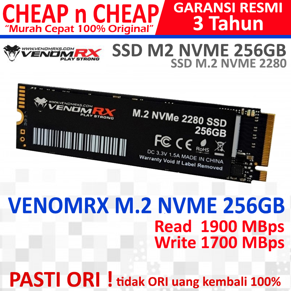 VenomRX M.2 NVME 256GB SSD M.2 2280 Venom RX 256 GB