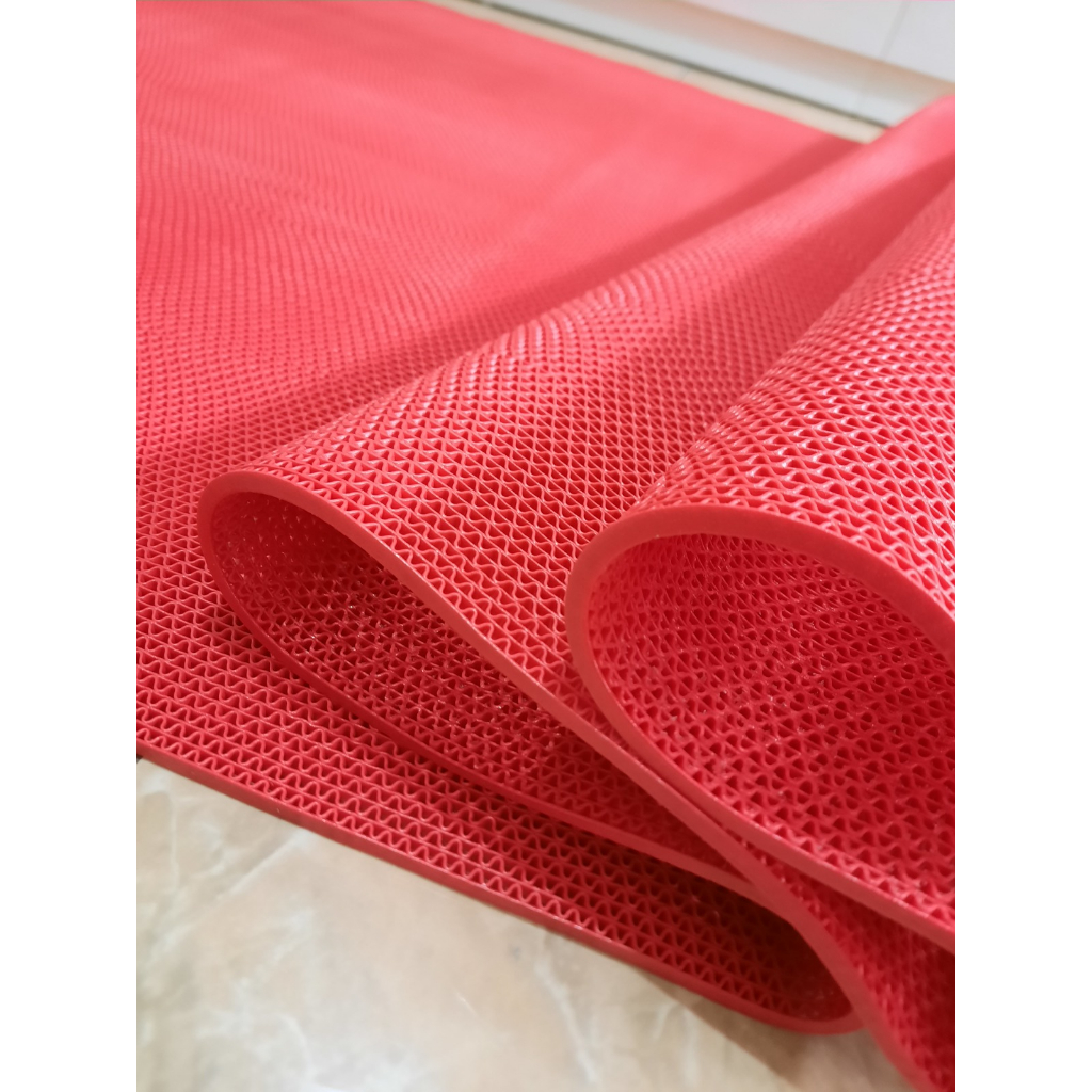 Karpet Kamar Mandi S MAT - PVC 1,2m x 1m Red, keset kamar mandi (LEBAR 1,2m)