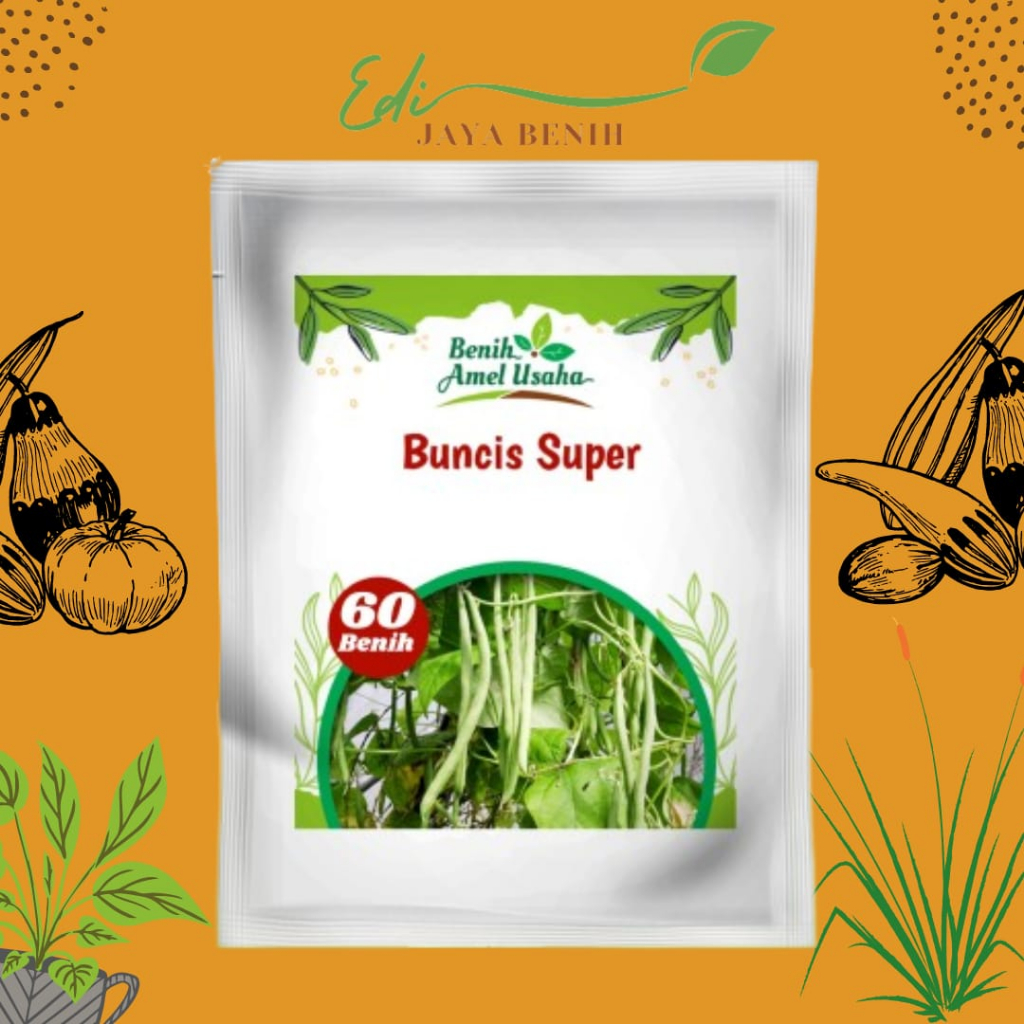 benih buncis super isi 60 biji / bibit sayuran unggul merambat