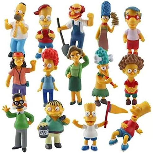 The Simpsons Set 14 Pcs Figure Homer Simpson, Bart Simpson, Ned