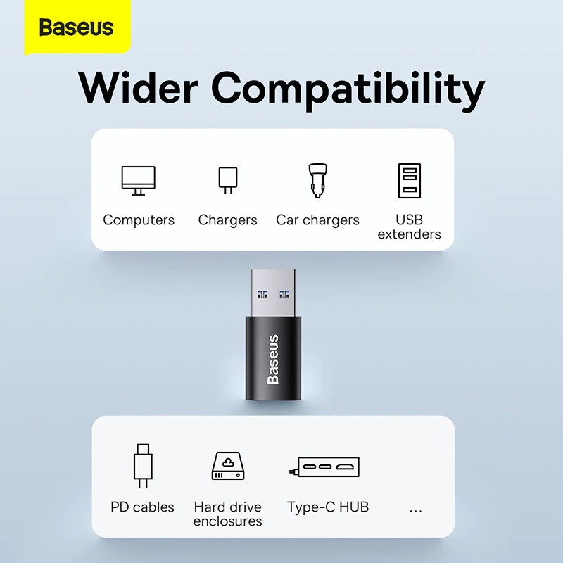 BASEUS ORIGINAL OTG Ingenuity Type C Female To USB A 3.1 Male Adapter Converter Adaptor Tipe C On The Go Iphone 12 13 Pro Max