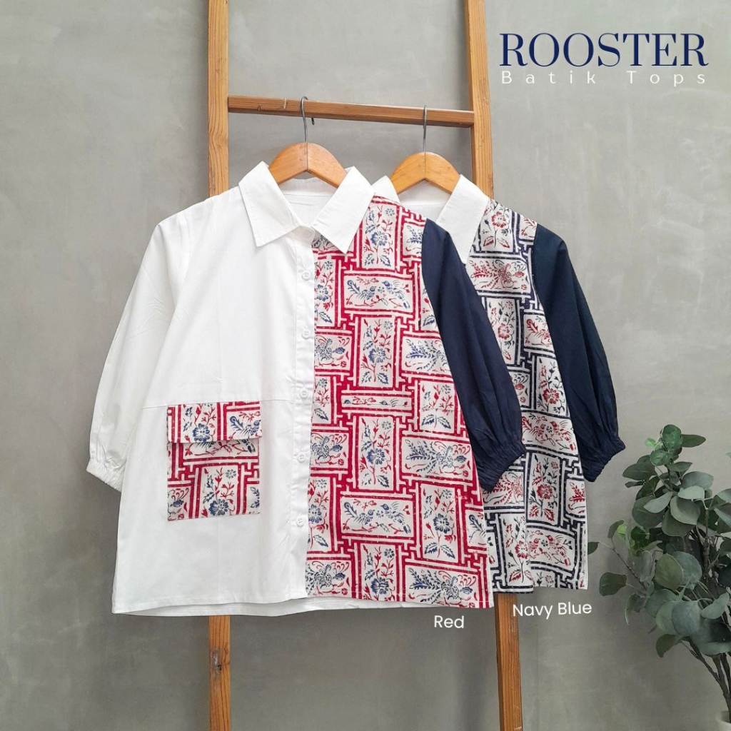 CallieTamami - A 6511 Rooster Batik Tops