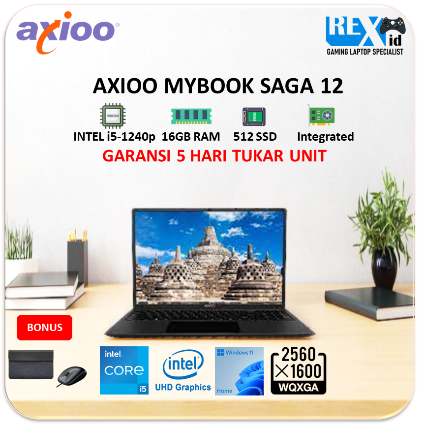 AXIOO MYBOOK SAGA 12 (i5 1240p 16gb 512ssd W11 16.0inch Wqxga 2.5K)