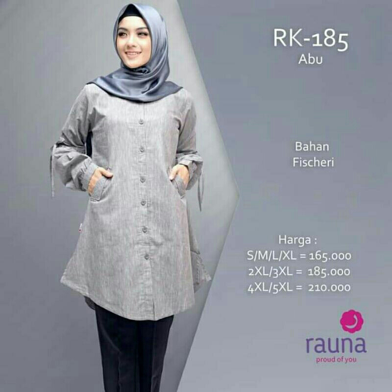 BAJU ATASAN RK 185 ABU BY RAUNA