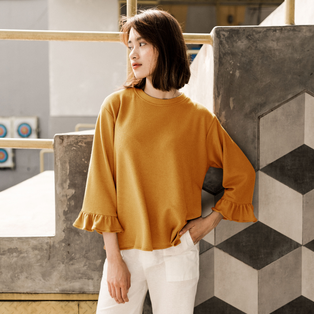 MALOVA - Serina Knit Blouse Lengan Panjang Atasan Rajut Wanita