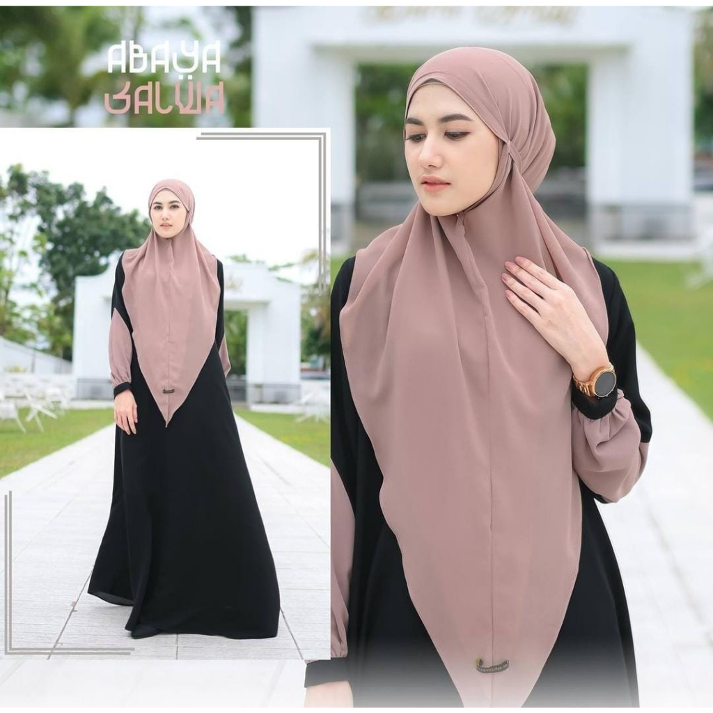 SALWA ABAYA SET SIMPLE MODEL POLOS TERBARU