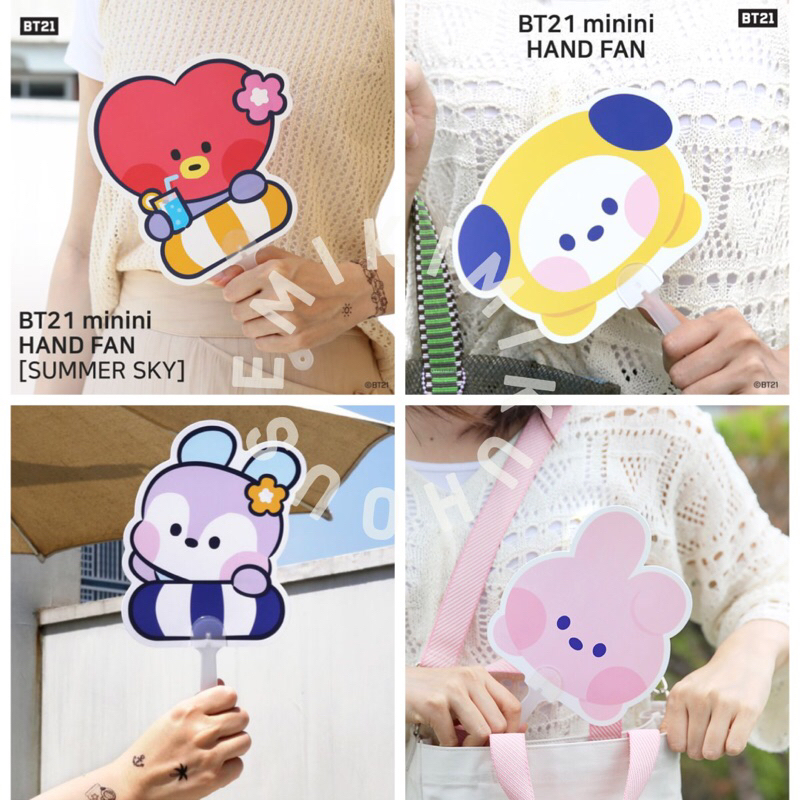 BT21 MININI HAND FAN KIPAS BT21 KIPAS TANGAN HANDY FAN SUMMER SKY BT21 MININI EDITION INSIDE MANG