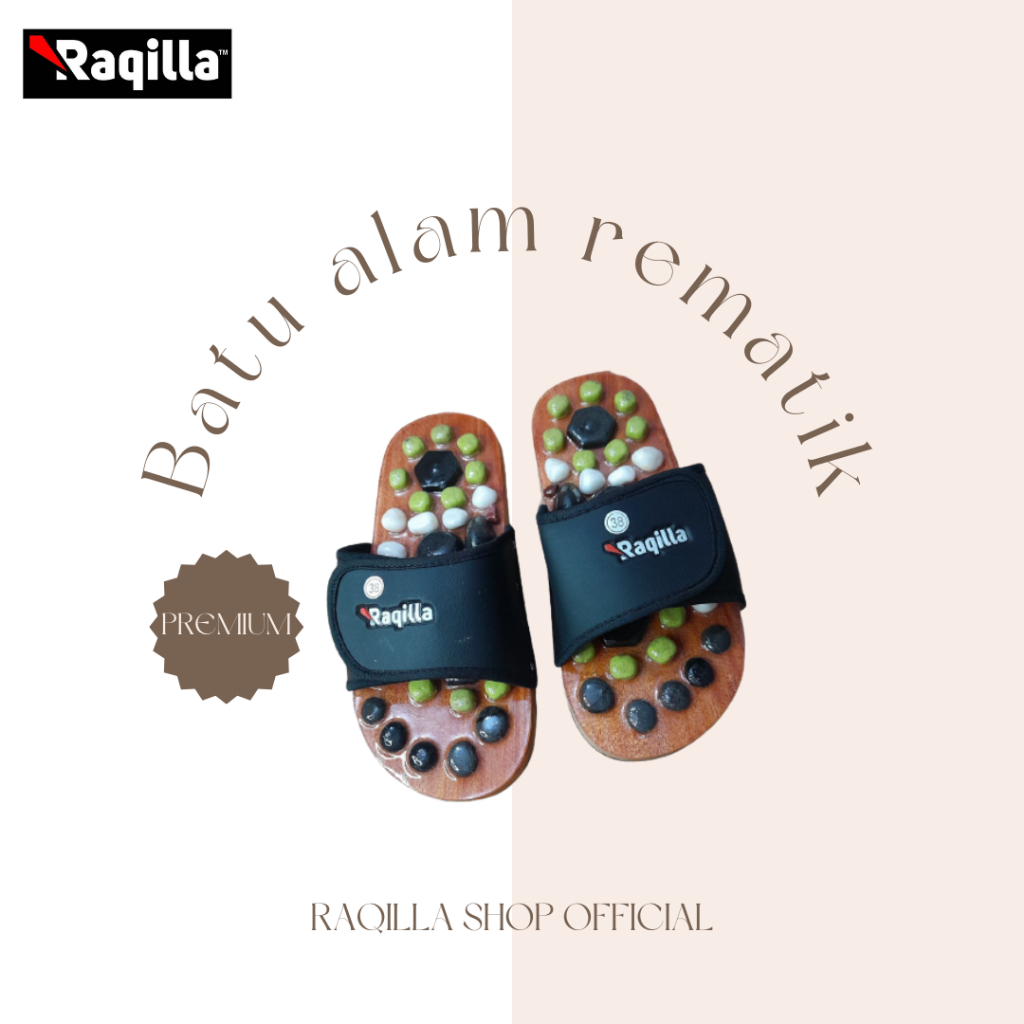 Raqilla Sandal Rematik Batu alam sendal refleksi akupuntur bahan batu alam