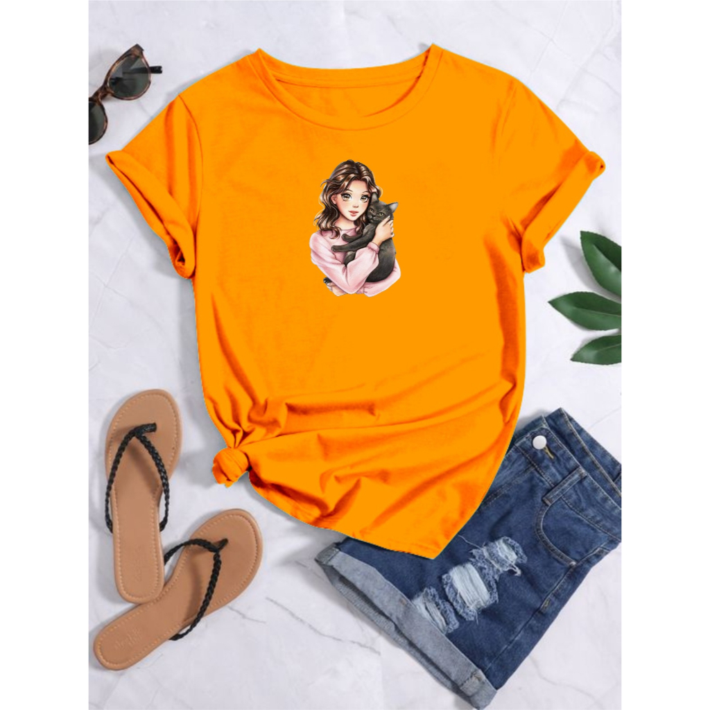 KAOS WANITA WOMEN &amp; CAT DTF