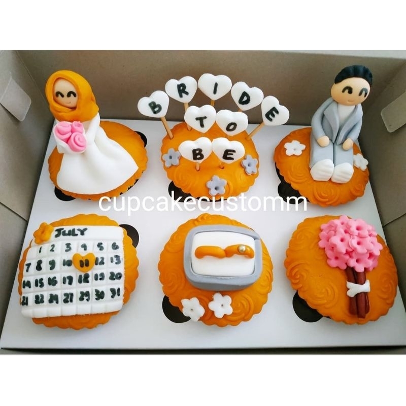 

kue cupcake tema bridal shower