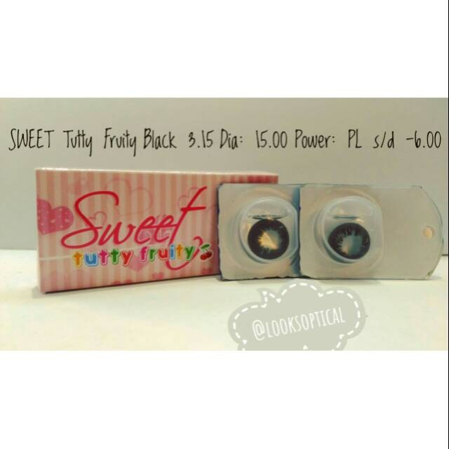 SOFTLENS SWEET BROWN HONEY DAN BLACK (NORMAL s/d -10.00 ) diameter flat 14.2 mm