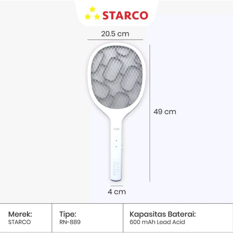 starco raket nyamuk rechargeable RN-889 mosquito