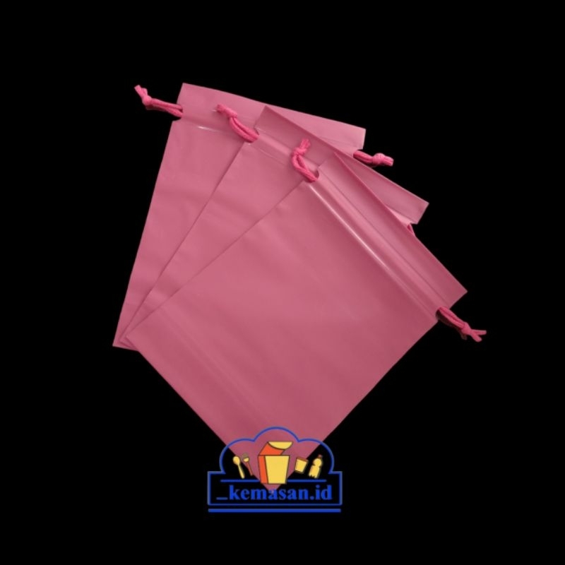 TRAVEL POUCH PLASTIK PREMIUM FULL WARNA 20.5X28CM : MERAH